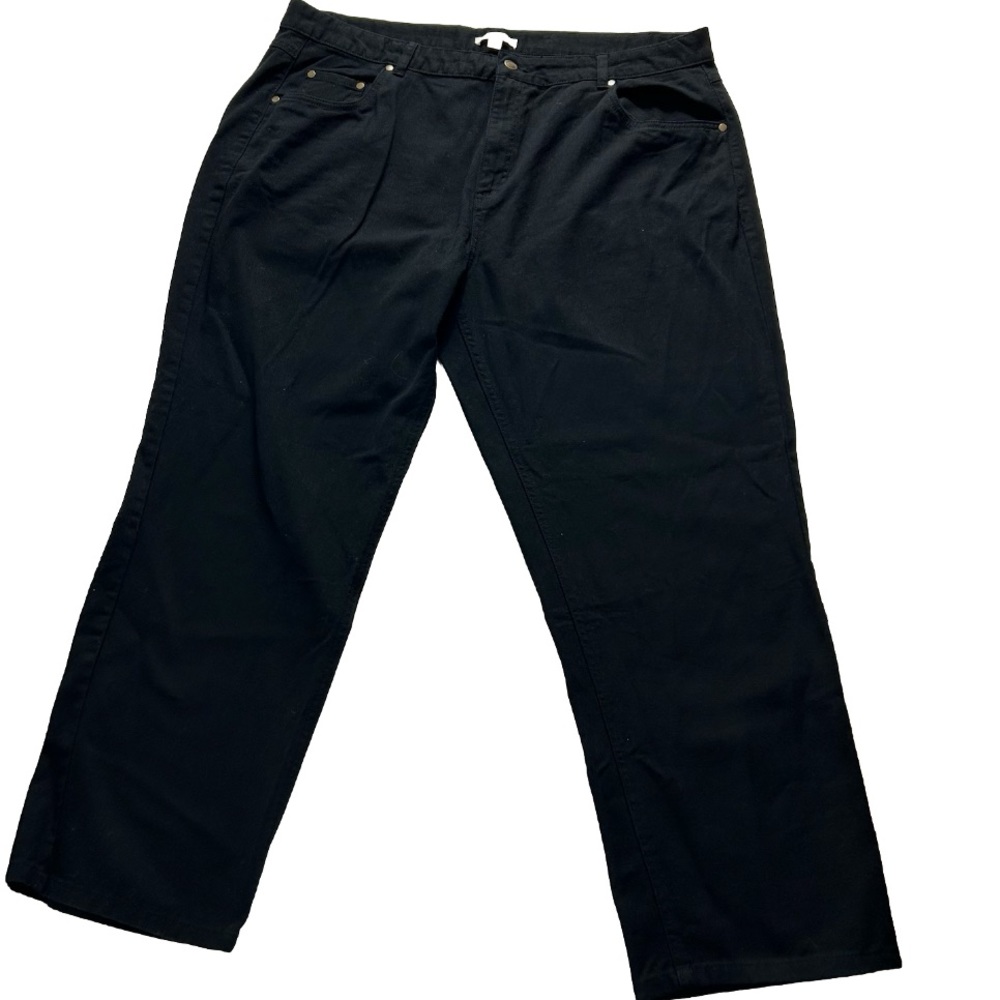 Woman Within Black 5 Pocket Jeans 100% Cotton Size 22W EUC